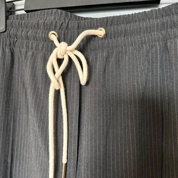 Gray Striped Drawstring Pants - Picture 2 of 4